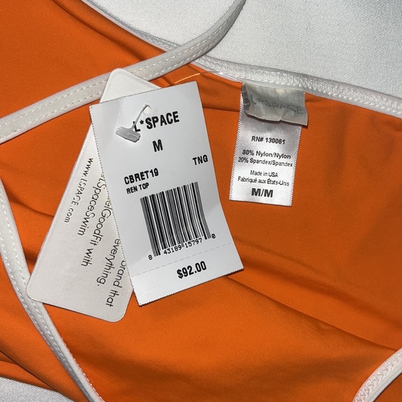 L*Space REN Bikini TOP Tangerine Sz M - Picture 6 of 8